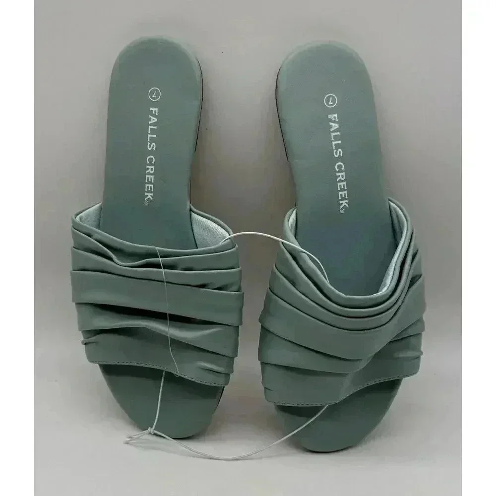 Falls Creek Slip On Teila Pale Blue Shoes Sandals Slippers Women’s Size 7 NWOT